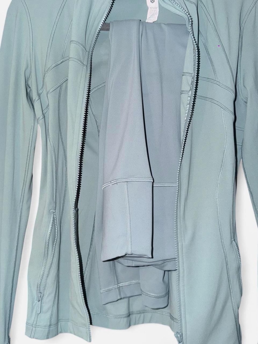 lululemon blue willow define jacket and align leggings